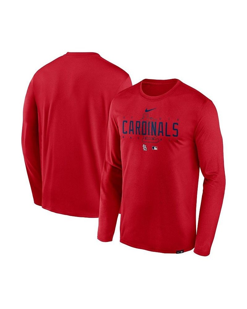 Men's Red St. Louis Cardinals Authentic Collection Team Logo Legend Performance Long Sleeve T-shirt $23.10 T-Shirts