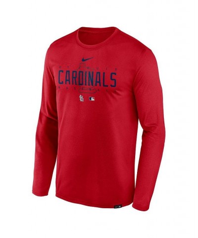 Men's Red St. Louis Cardinals Authentic Collection Team Logo Legend Performance Long Sleeve T-shirt $23.10 T-Shirts