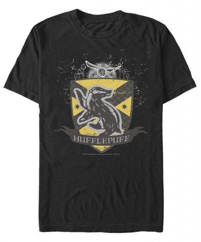 Men's Harry Potter Quidditch Short Sleeve Crew T-shirt Black $17.84 T-Shirts