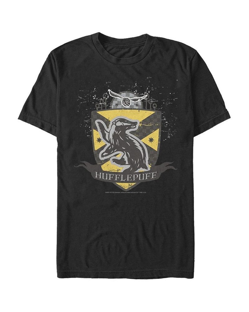 Men's Harry Potter Quidditch Short Sleeve Crew T-shirt Black $17.84 T-Shirts