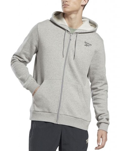 Men's Identity Fleece Chest Logo Full-Zip Hoodie Gray $28.05 Sweatshirt