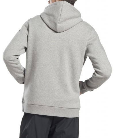 Men's Identity Fleece Chest Logo Full-Zip Hoodie Gray $28.05 Sweatshirt