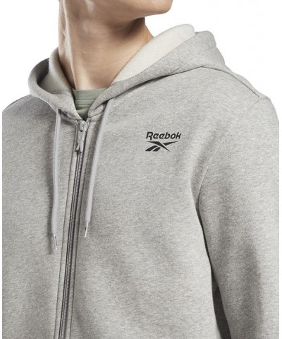 Men's Identity Fleece Chest Logo Full-Zip Hoodie Gray $28.05 Sweatshirt