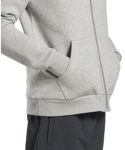 Men's Identity Fleece Chest Logo Full-Zip Hoodie Gray $28.05 Sweatshirt