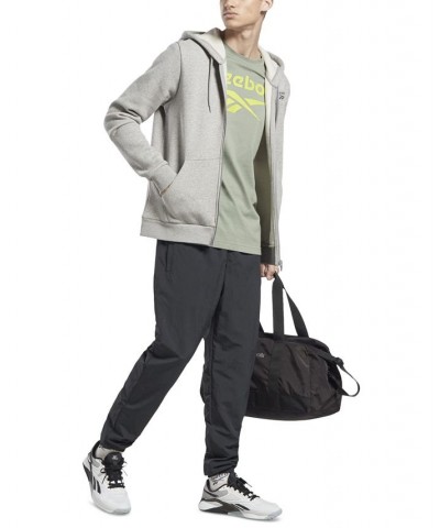 Men's Identity Fleece Chest Logo Full-Zip Hoodie Gray $28.05 Sweatshirt