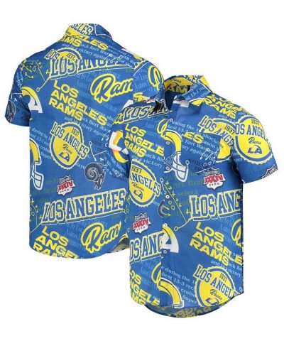 Men's Royal Los Angeles Rams Thematic Button-Up Shirt $29.70 Shirts