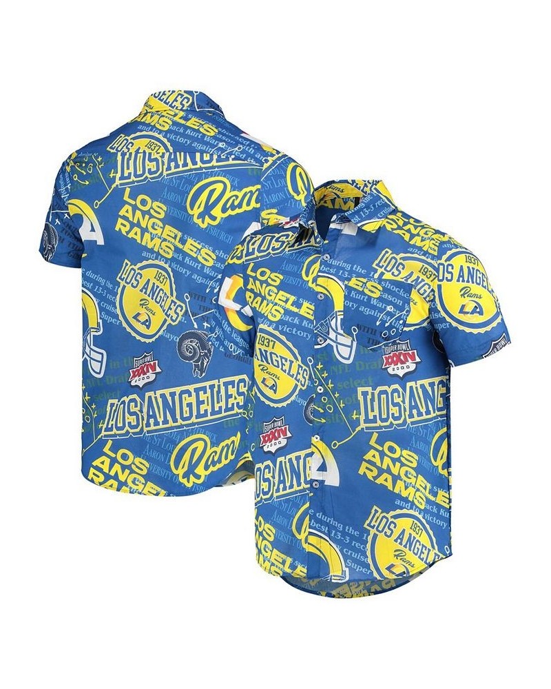 Men's Royal Los Angeles Rams Thematic Button-Up Shirt $29.70 Shirts