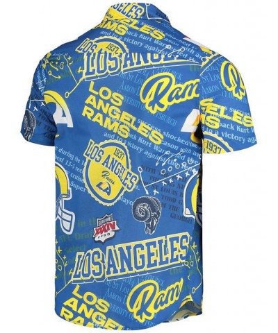 Men's Royal Los Angeles Rams Thematic Button-Up Shirt $29.70 Shirts