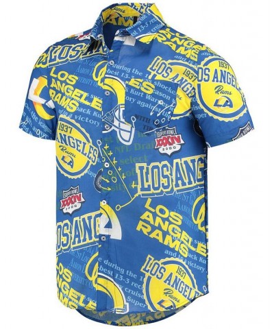 Men's Royal Los Angeles Rams Thematic Button-Up Shirt $29.70 Shirts