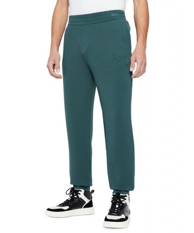 Men's Elastic-Waist Embossed Logo Jogger Pants Green $54.00 Pants