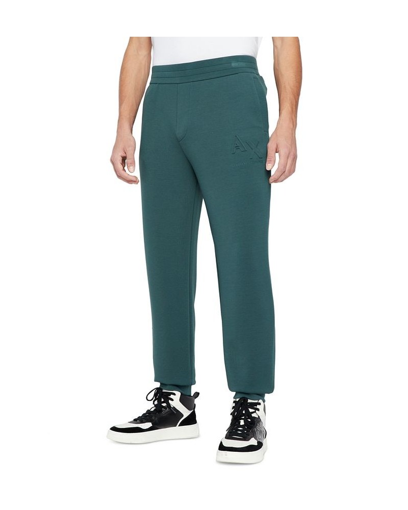 Men's Elastic-Waist Embossed Logo Jogger Pants Green $54.00 Pants