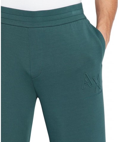 Men's Elastic-Waist Embossed Logo Jogger Pants Green $54.00 Pants