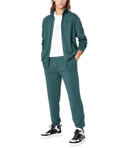 Men's Elastic-Waist Embossed Logo Jogger Pants Green $54.00 Pants