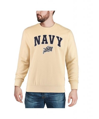 Men's Gold Navy Midshipmen Arch and Logo Crew Neck Sweatshirt $25.80 Sweatshirt