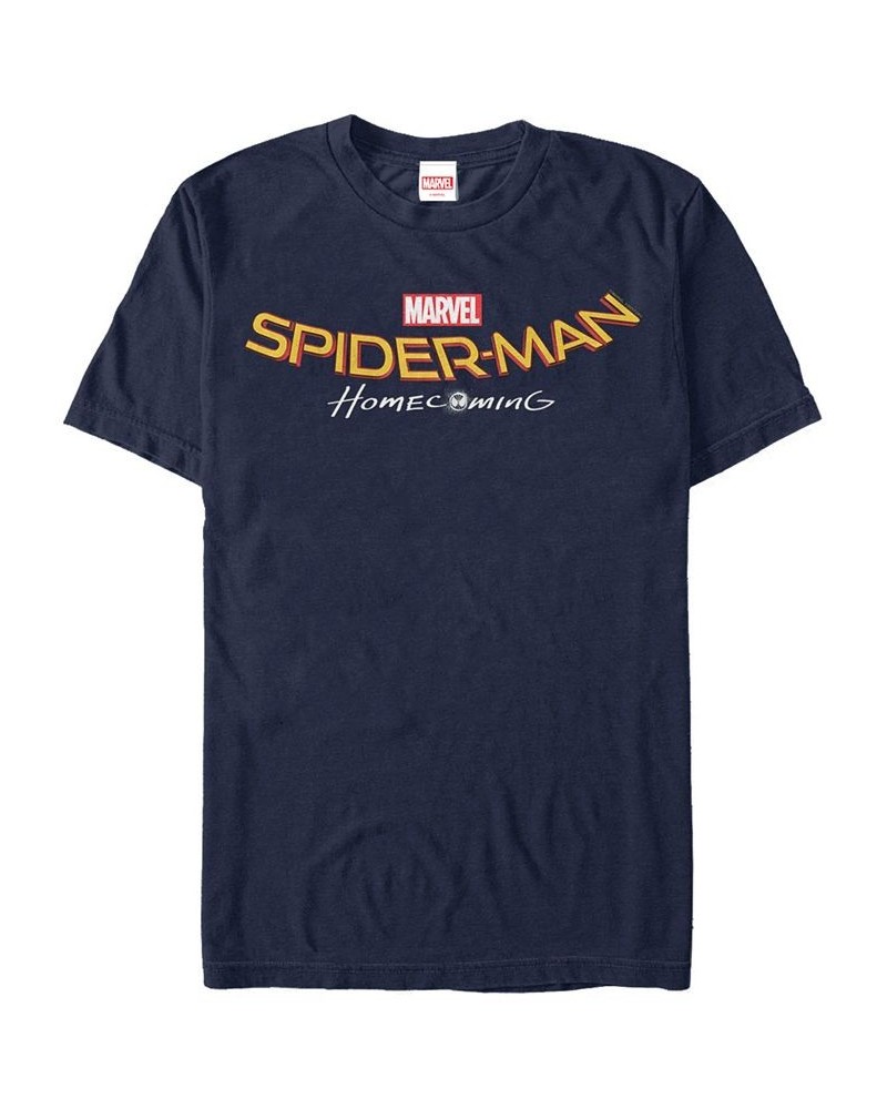 Marvel Men's Spider-Man Homecoming Logo Short Sleeve T-Shirt Blue $18.54 T-Shirts