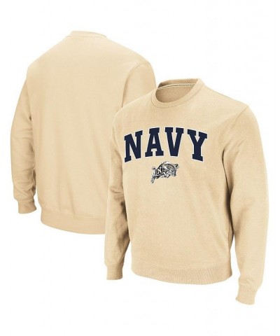 Men's Gold Navy Midshipmen Arch and Logo Crew Neck Sweatshirt $25.80 Sweatshirt