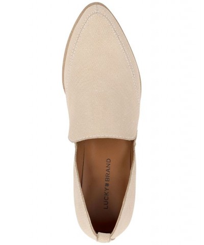 Women's Mahzan Chop-out Pointed Toe Loafers White $52.32 Shoes