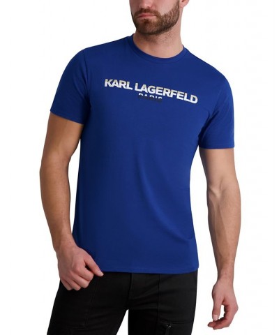 Men's Slim-Fit Shadow Logo T-Shirt Blue $31.05 T-Shirts