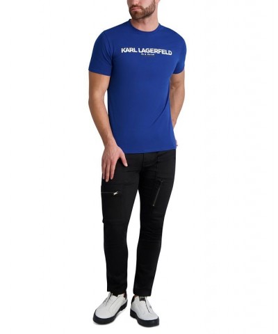Men's Slim-Fit Shadow Logo T-Shirt Blue $31.05 T-Shirts