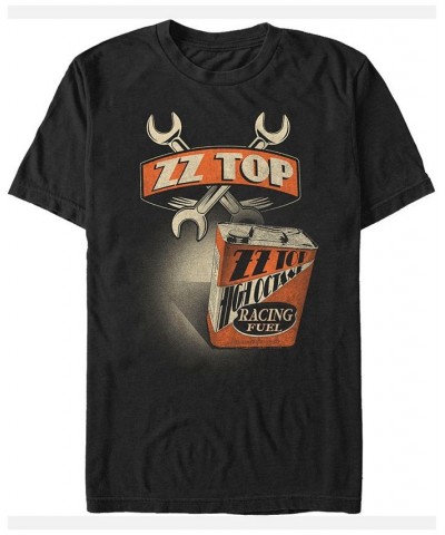 ZZ Top Men's Racing Fuel Oil Can Logo Short Sleeve T-Shirt Black $19.59 T-Shirts