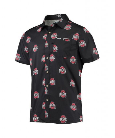 Men's Black Ohio State Buckeyes Super Slack Tide Omni-Shade Button-Up Shirt $25.52 Shirts