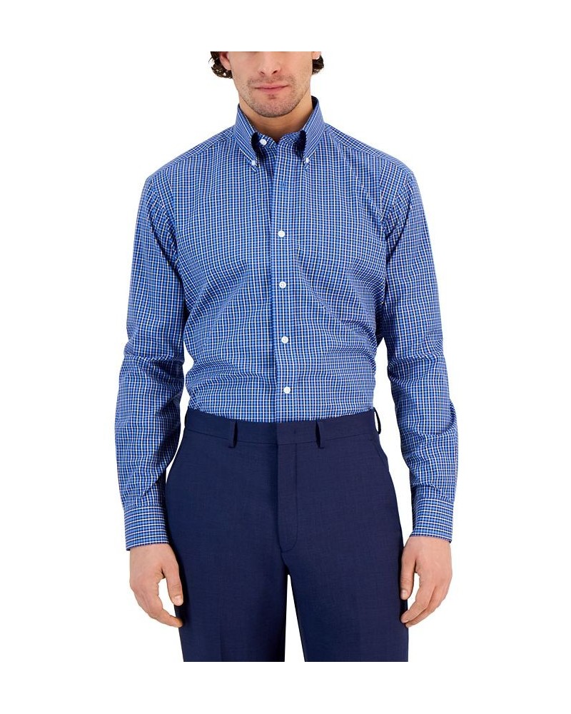 Men's Regular Fit Ditto Plaid Dress Shirt Blue $19.20 Dress Shirts