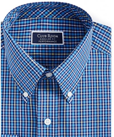 Men's Regular Fit Ditto Plaid Dress Shirt Blue $19.20 Dress Shirts