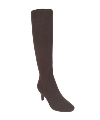 Women's Namora Wide-Calf Tall Heeled Boots Java Brown $50.40 Shoes