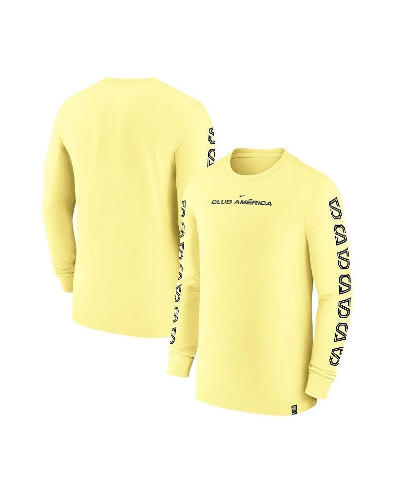 Men's Yellow Club America Voice Team Long Sleeve T-shirt $20.25 T-Shirts