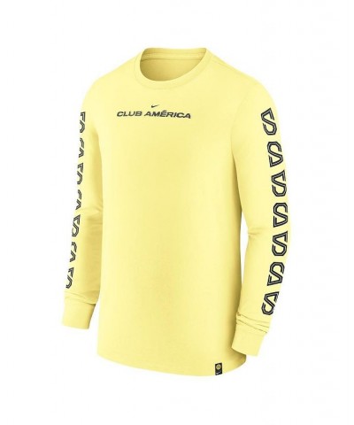 Men's Yellow Club America Voice Team Long Sleeve T-shirt $20.25 T-Shirts