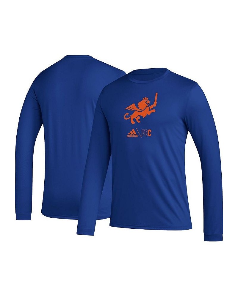Men's Blue FC Cincinnati Icon Long Sleeve T-shirt $26.49 T-Shirts