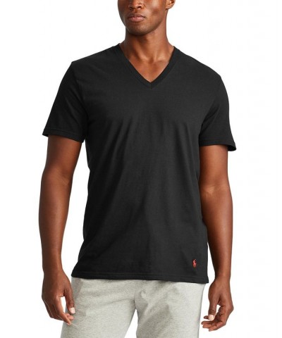 Men's Big and Tall V-Neck Undershirt 3-Pack Black $25.63 Undershirt