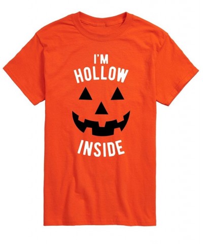 Men's I'M Hollow Inside Classic Fit T-shirt Orange $16.45 T-Shirts