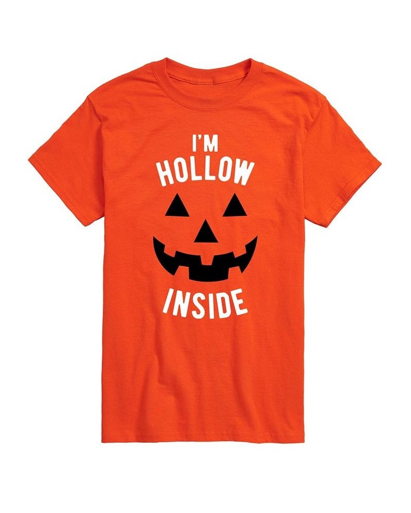 Men's I'M Hollow Inside Classic Fit T-shirt Orange $16.45 T-Shirts