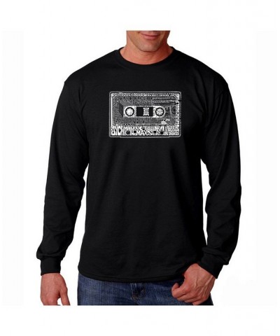 Men's Word Art Long Sleeve T-Shirt - The 80's Black $16.80 T-Shirts