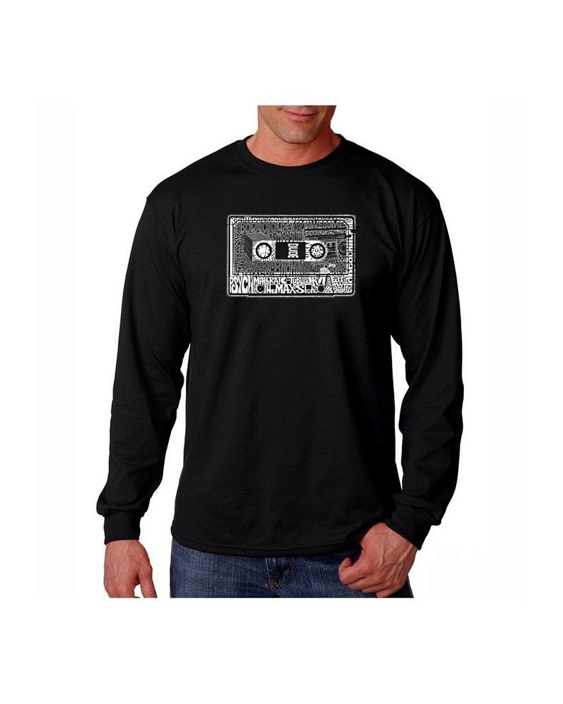 Men's Word Art Long Sleeve T-Shirt - The 80's Black $16.80 T-Shirts