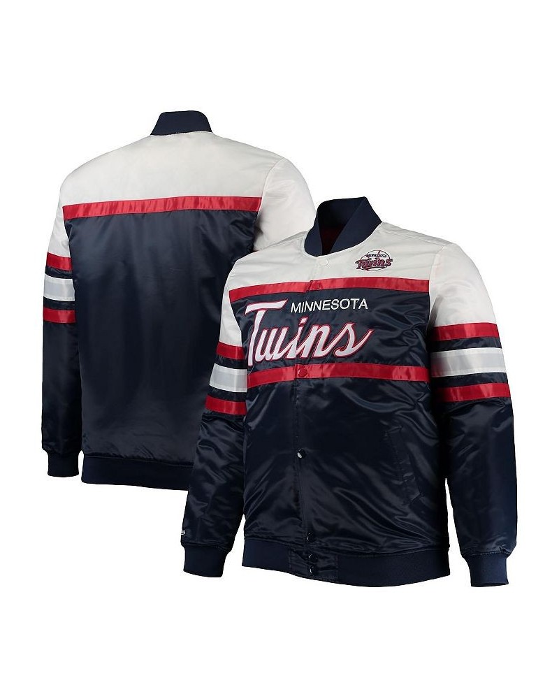Men's Navy, Red Minnesota Twins Big and Tall Coaches Satin Full-Snap Jacket $52.70 Jackets