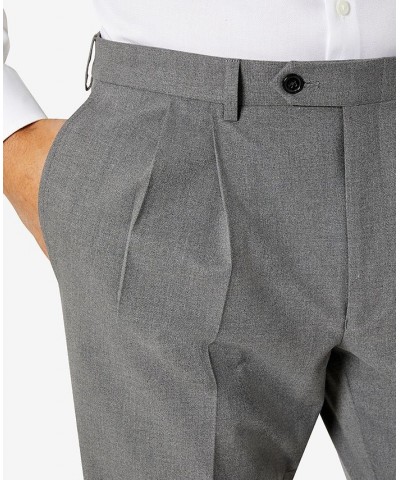 Men's Classic-Fit Solid Pleated Dress Pants Gray $23.10 Pants
