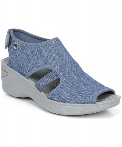 Dream Washable Wedge Sandals Blue $35.20 Shoes