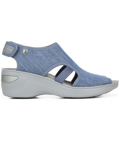 Dream Washable Wedge Sandals Blue $35.20 Shoes