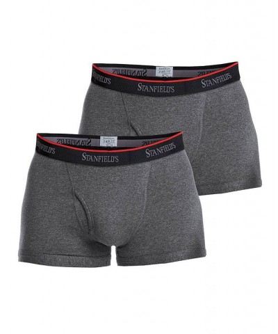 Cotton Stretch Men's 2 Pack Trunk Underwear Gray $19.07 Underwear
