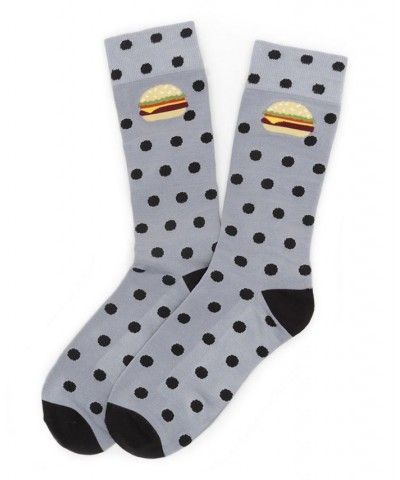 Men's Cheeseburger Socks Gray $11.50 Socks