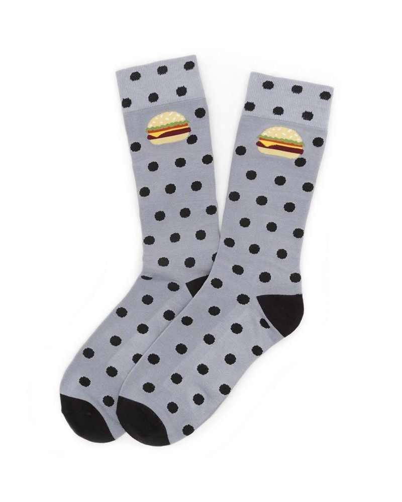 Men's Cheeseburger Socks Gray $11.50 Socks