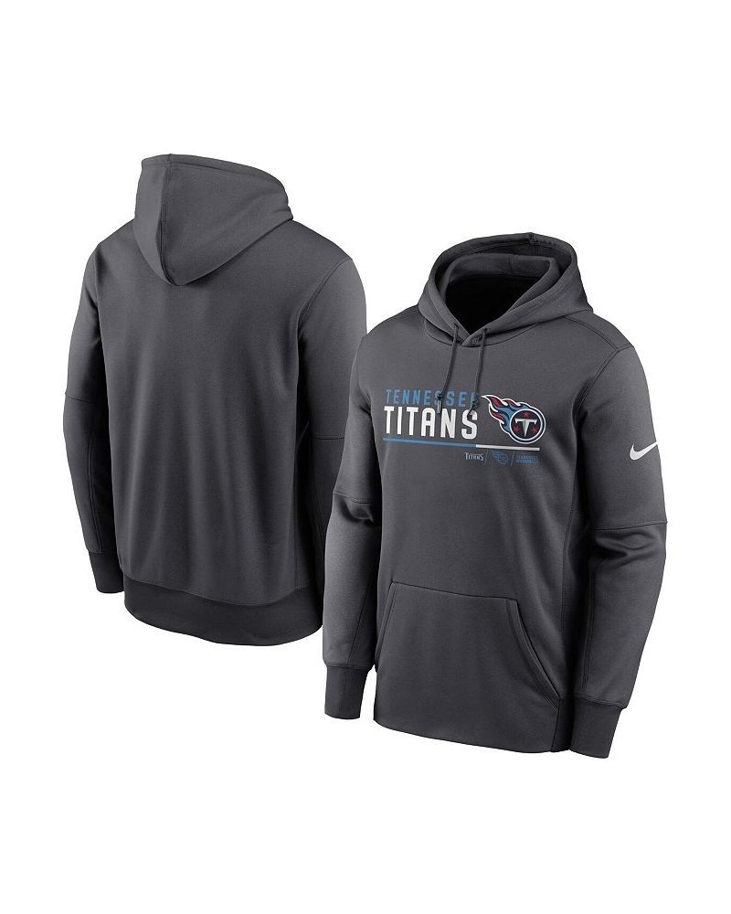 Men's Anthracite Tennessee Titans Prime Logo Name Split Pullover Hoodie $39.60 Sweatshirt