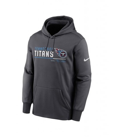 Men's Anthracite Tennessee Titans Prime Logo Name Split Pullover Hoodie $39.60 Sweatshirt