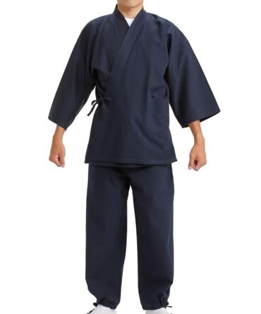 江戸天 メンズ 日本製 着物 キルティング 刺し子 作務衣